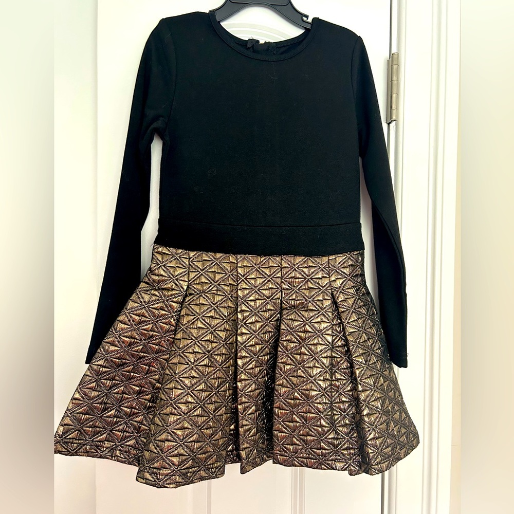 Girls Gold/Black Holiday Dress